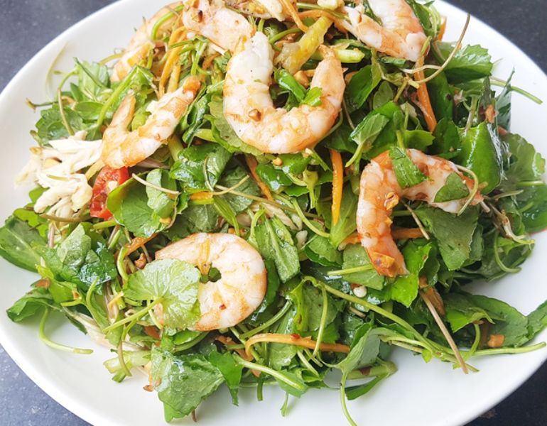 Salad rau má tôm tươi Salad rau má tôm tươi