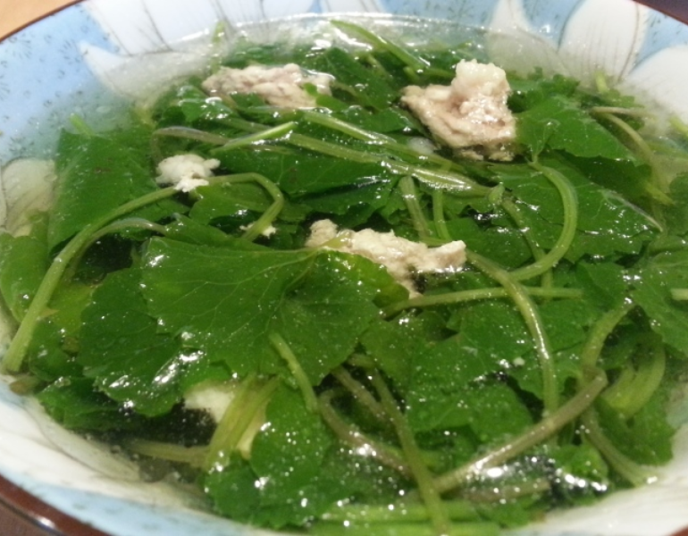 Canh rau má thịt bằm Canh rau má thịt bằm