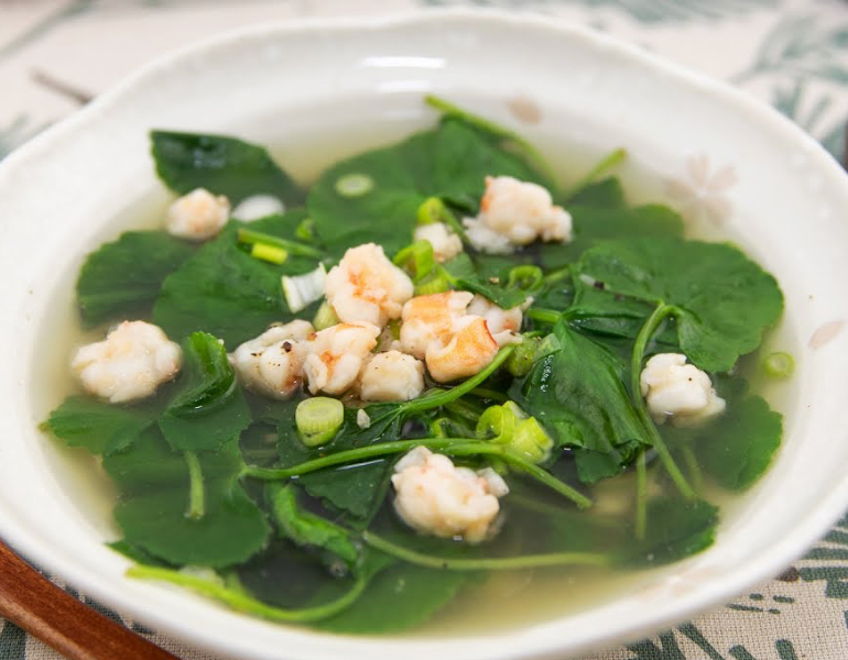 Công thức chế biến rau má và tôm tươi Công thức chế biến rau má và tôm tươi
