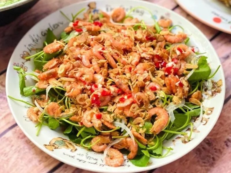 Cách làm gỏi rau má tôm đất cach lam goi rau ma tom dat