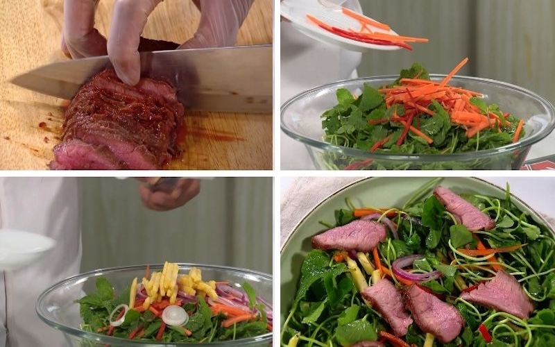 Cách làm salad bò rau má cach lam salad bo rau ma