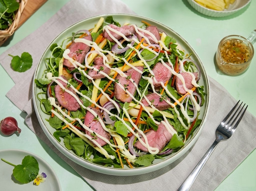 Cách làm salad bò rau má cach lam salad bo rau ma