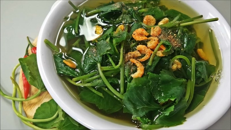 canh rau ma tom kho