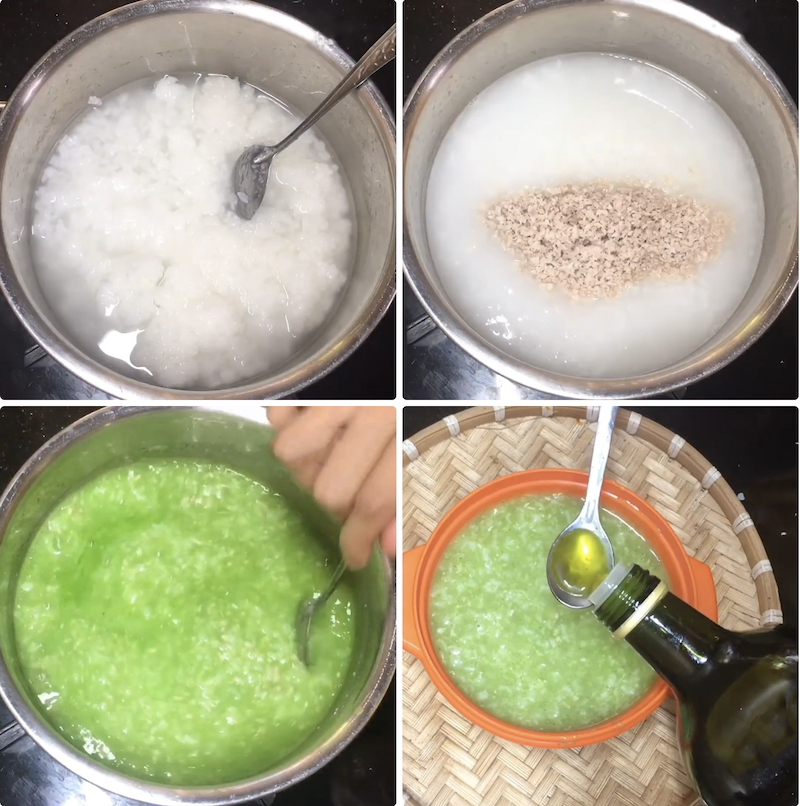 Cách nấu cháo rau má thịt heo cach nau chao rau ma thit heo