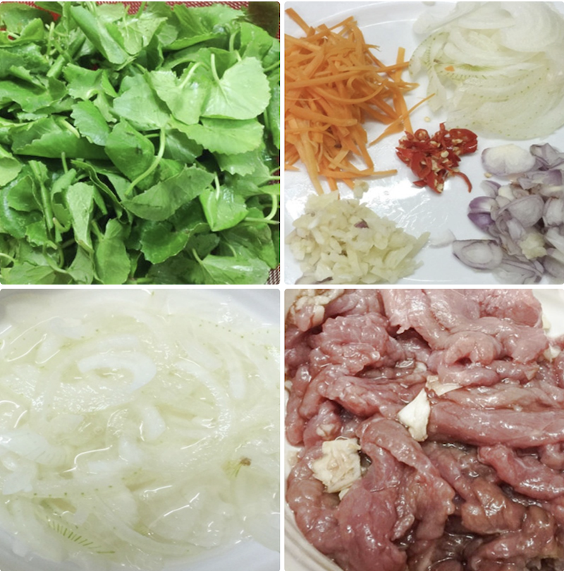 Cách làm gỏi rau má trộn thịt bò cach lam goi rau ma tron thit bo