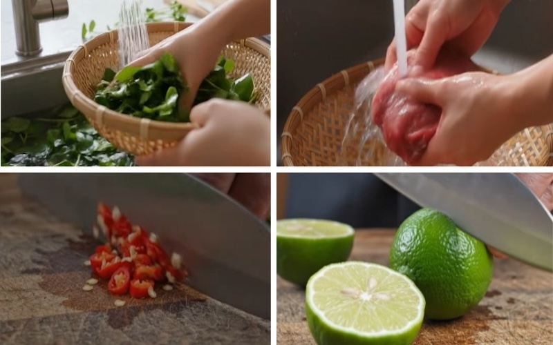 Cách làm nộm rau má thịt bò cach lam nom rau ma thit bo