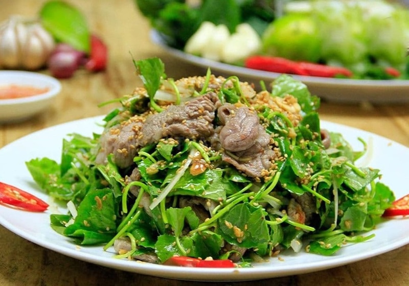 rau ma xao thit de